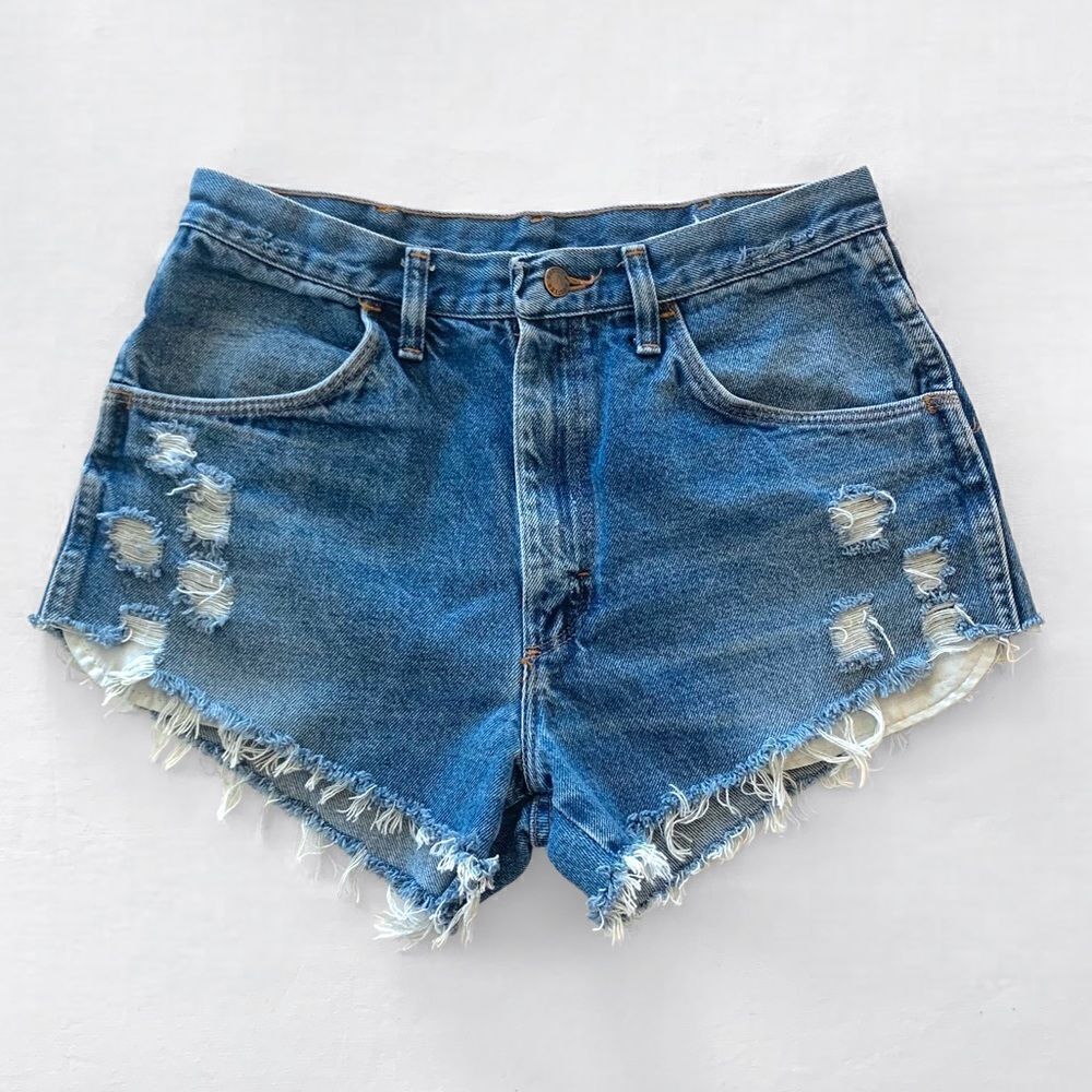 Vintage Rustler Distressed Denim Cutoff Shorts